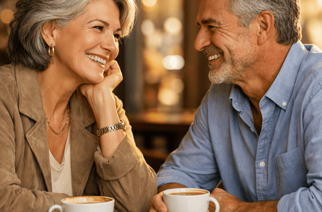 Man and women gazing at each other