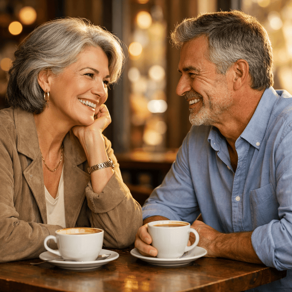 Man and women gazing at each other